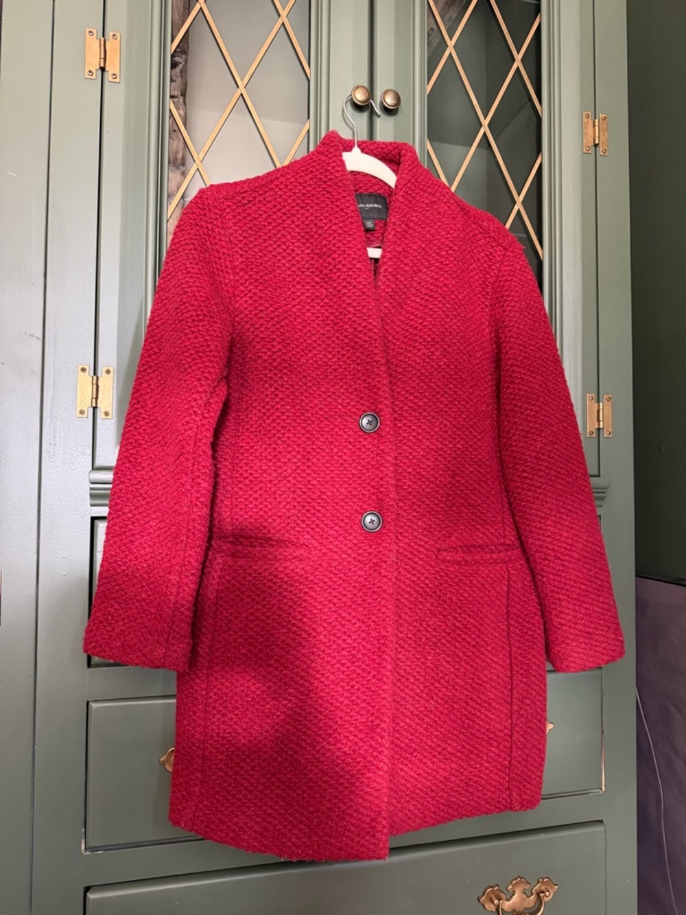 Red Wool Pea Coat